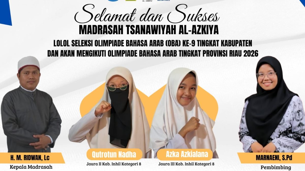 Santri dan Guru PPM Al-Azkiya meraih juara Olimpiade Bahasa Arab OBA 9 Tingkat Kabupaten dan lolos ke tingkat Provinsi.